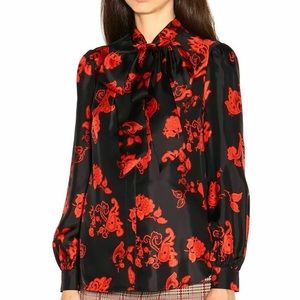 Tory Burch Printed Bow Blouse